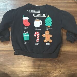 ZARA black Christmas Essentials crew neck sweatshirt sweater, size 2-3 years